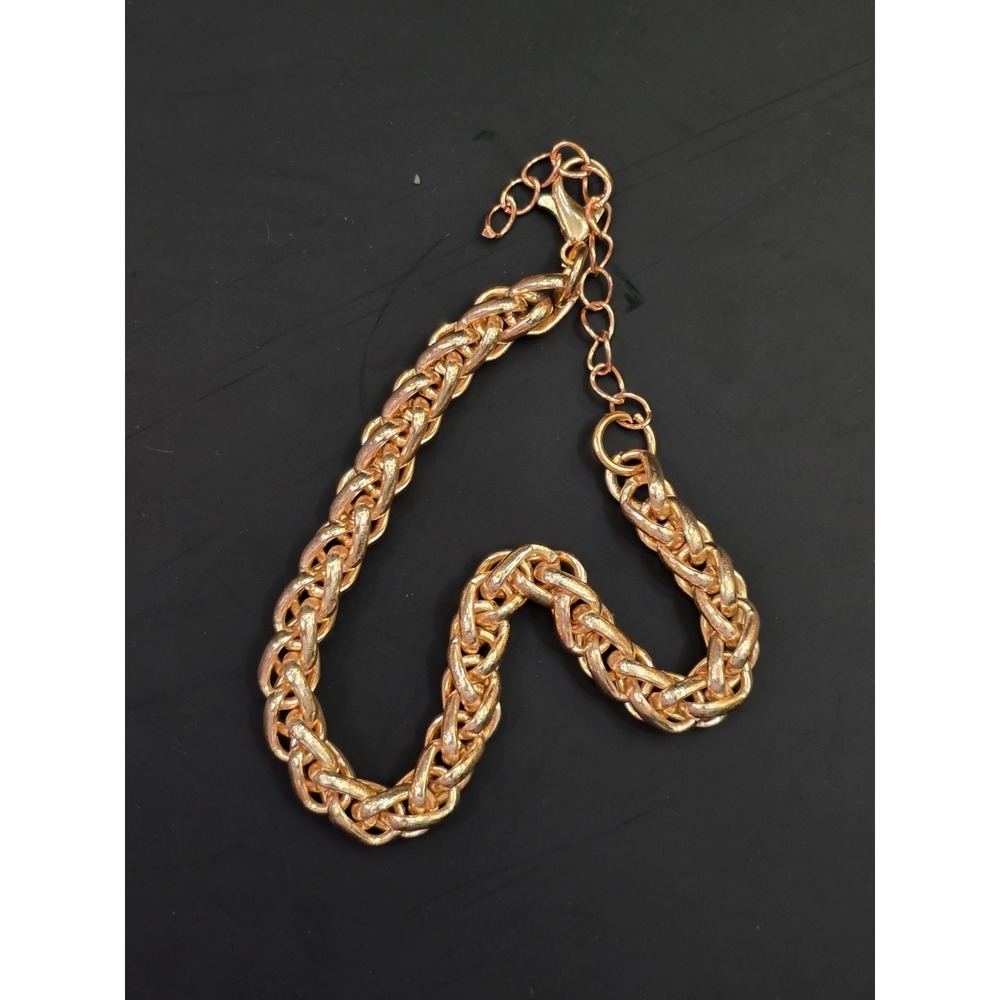 Rose Gold Woven Link Chsin Bracelet Size 8" & 2" Extender